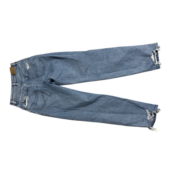 American Eagle High Rise Baggy Straight Jeans Distressed Women's Size 000 Shirt - Picture 7 of 7